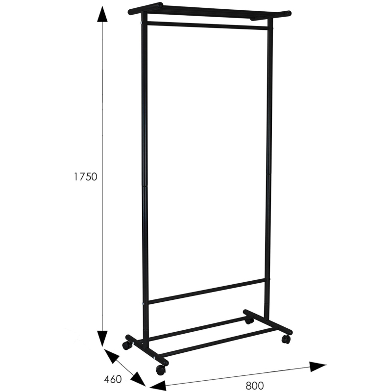Вешалка МЕ_напольная М 9, колеса, чёрный - фото 5