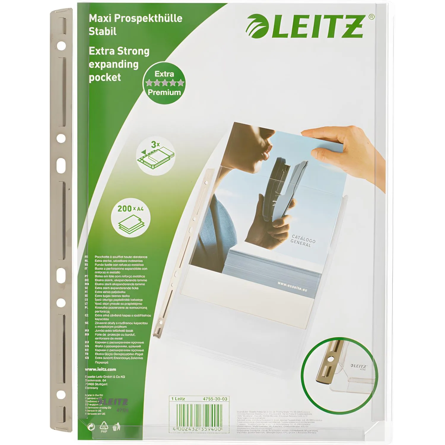 Файл-вкладыш А4 расширен, 170 мкм мет.перф. 47553003 - фото 1