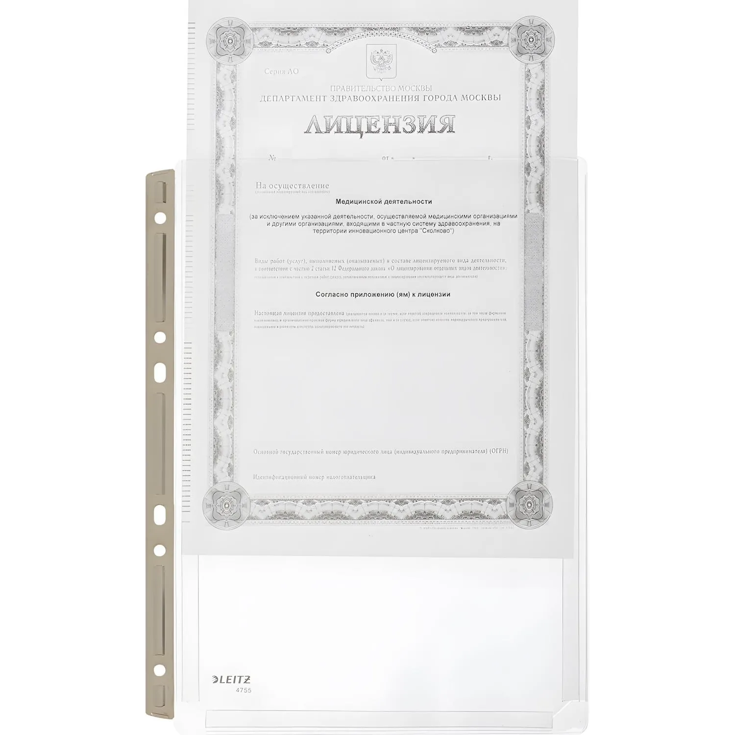 Файл-вкладыш А4 расширен, 170 мкм мет.перф. 47553003 - фото 2