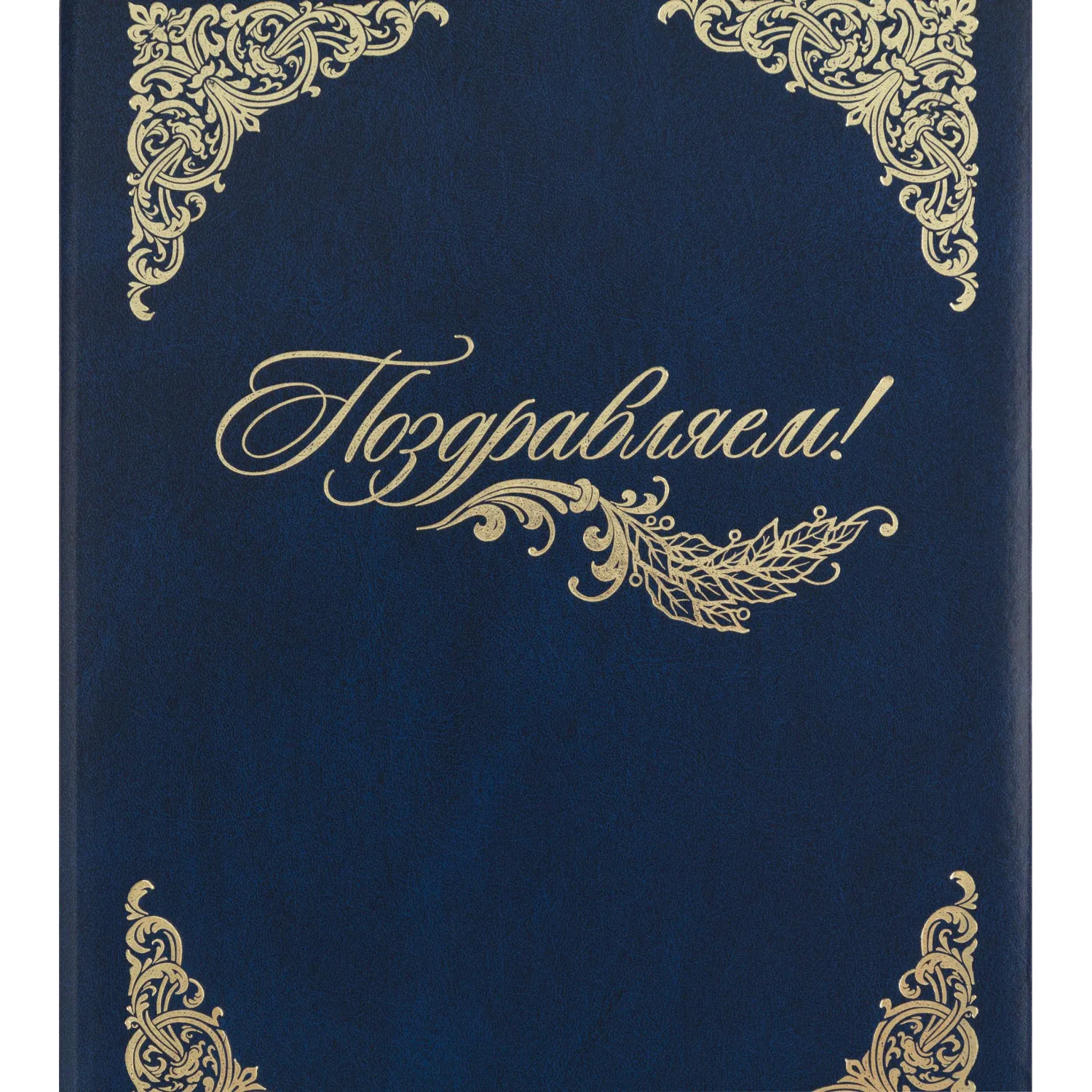 Папка адресная бумвинил А4 (объемная) Поздравляем с виньеткой синяя - фото 4