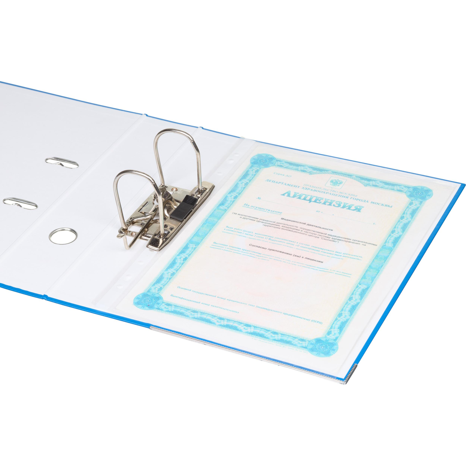 Папка-регистратор ATTACHE(ПВХ+бум)с мет.уголком,75мм,cиний, ПБП1,карм.кор - фото 5