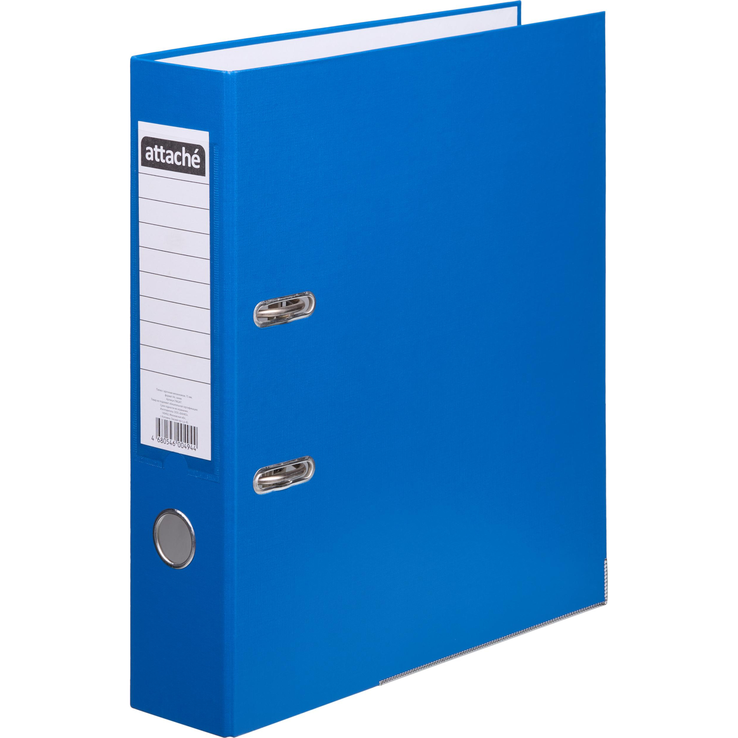Папка-регистратор ATTACHE(ПВХ+бум)с мет.уголком,75мм,cиний, ПБП1,карм.кор - фото 6