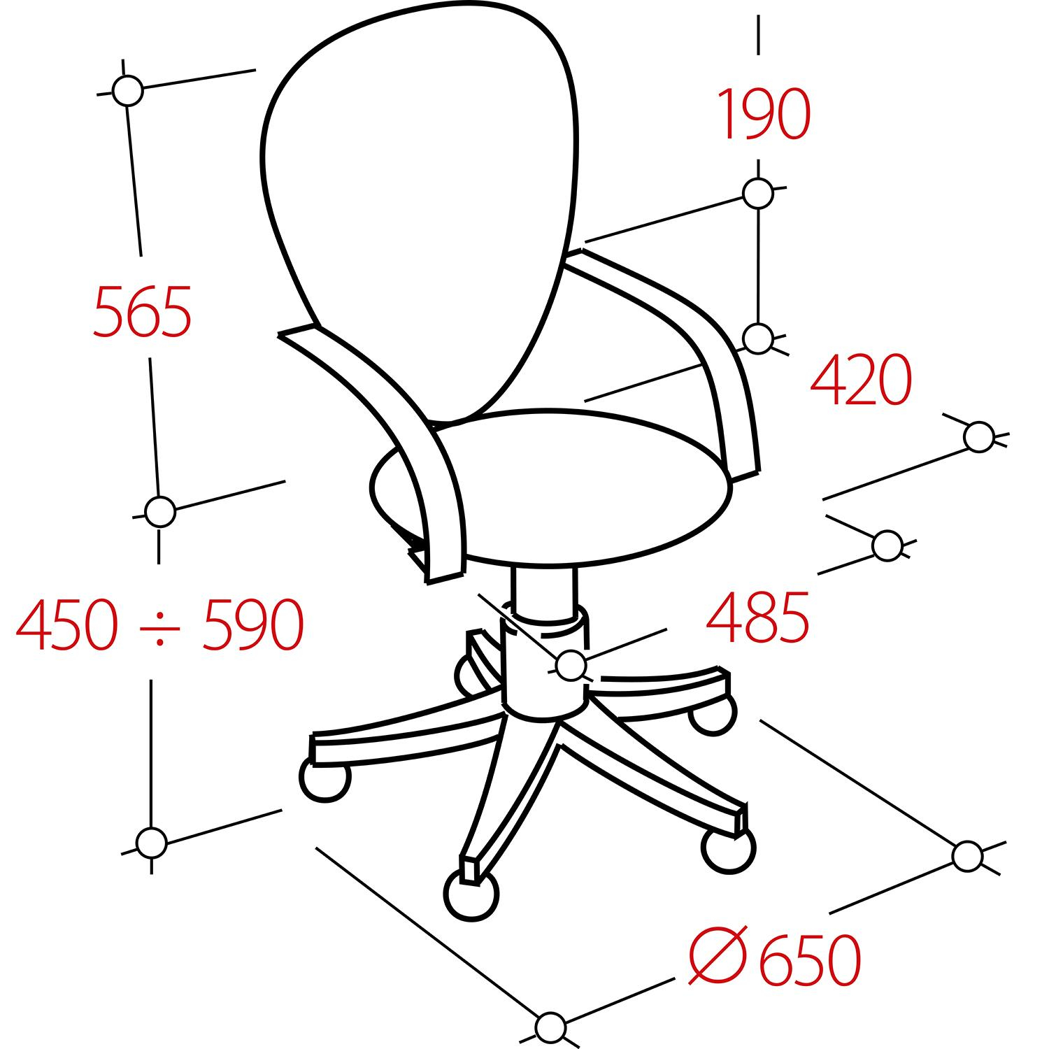 Кресло VB_EChair-225 PTW к/з черный, сетка оранжевая (TW38-3) - фото 6