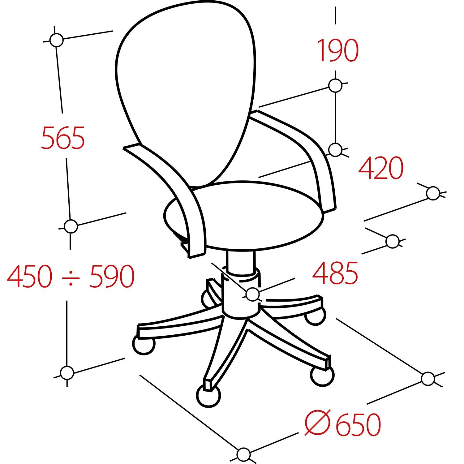 Кресло VB_EChair-225 PTW к/з черный, сетка оранжевая (TW38-3) - фото 7