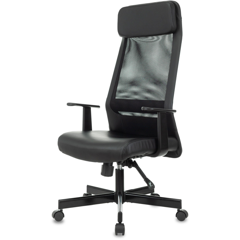 Кресло VB_EChair-651 TPU кожзам черный, сетка черая,металл - фото 1