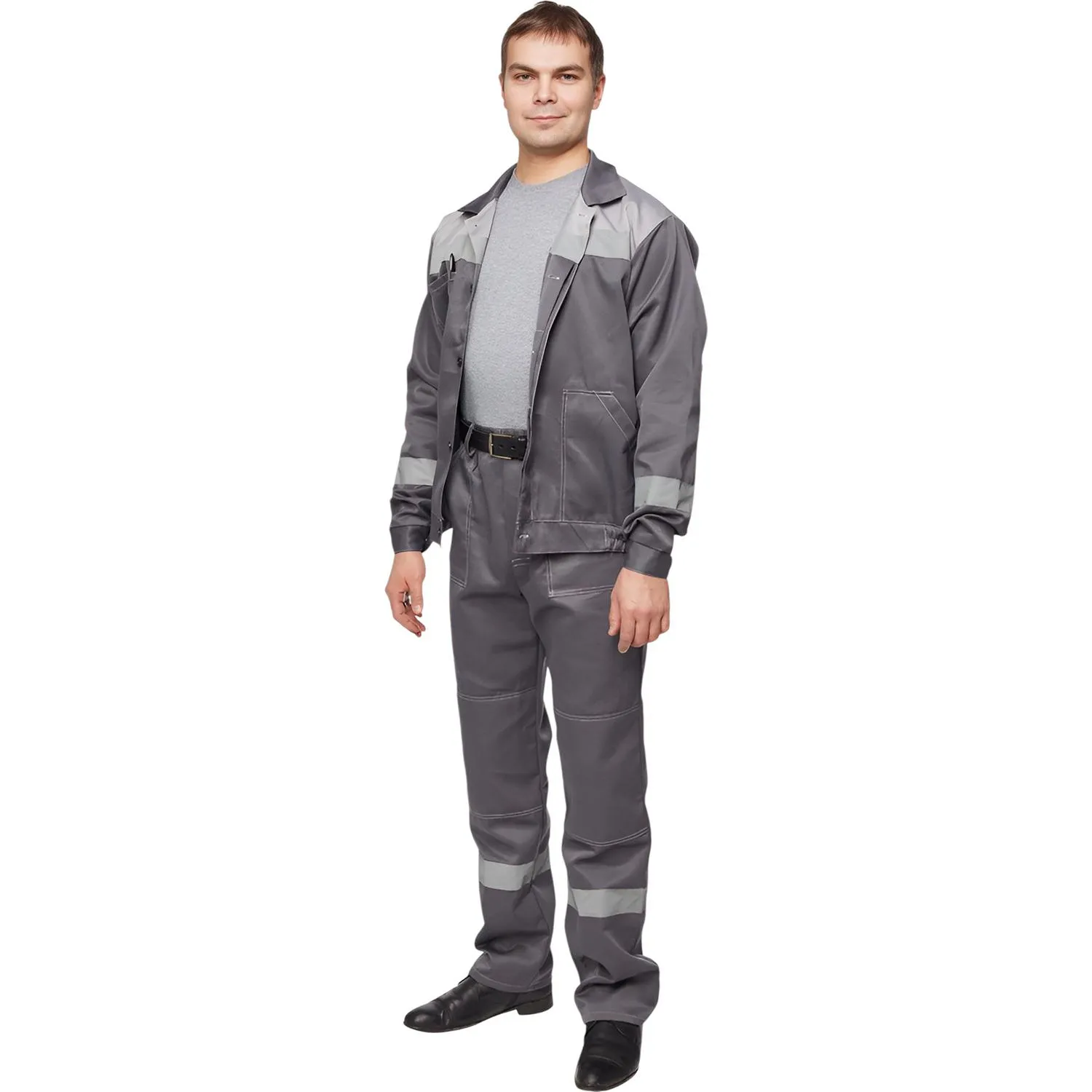 Костюм лет муж (куртка, бр) л22 т.сер./св.сер 104-108/194-200 - фото 5