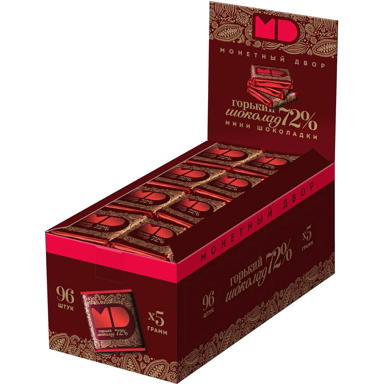 Шоколад Монетный двор Горький 72% 5г/96 шт - фото 1