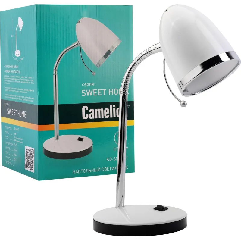 Светильник Camelion KD-308  C01 белый E27 40W - фото 6