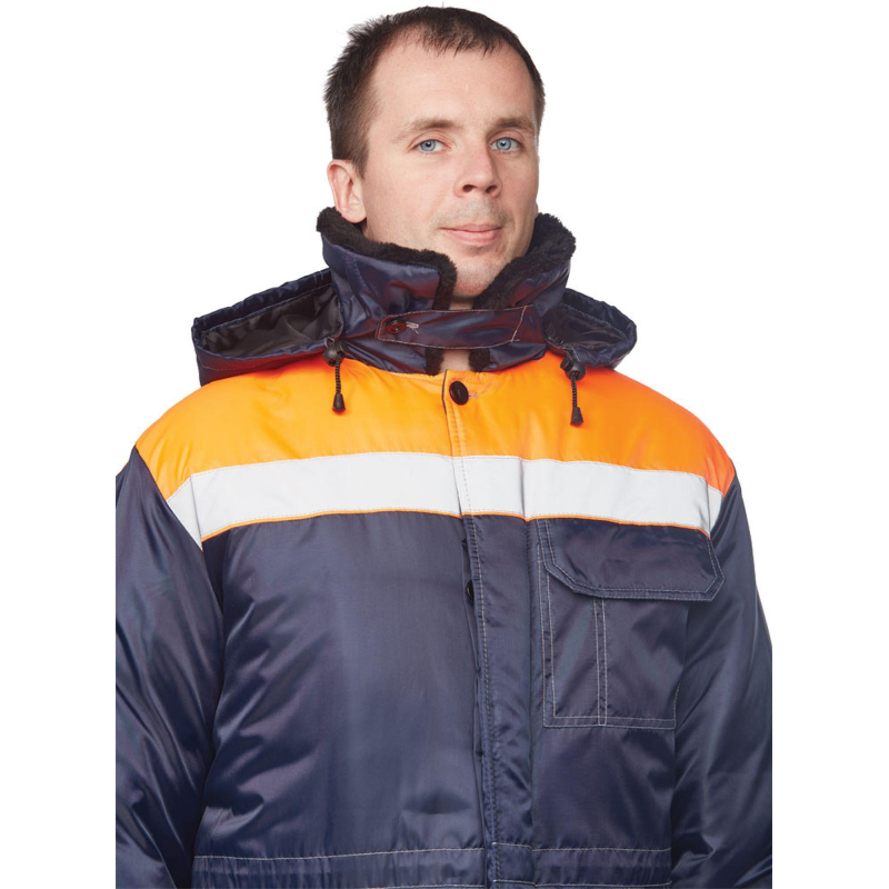 Куртка рабочая зимняя муж з32-КУ син/оранж оксф 40-42/158-164 - фото 8