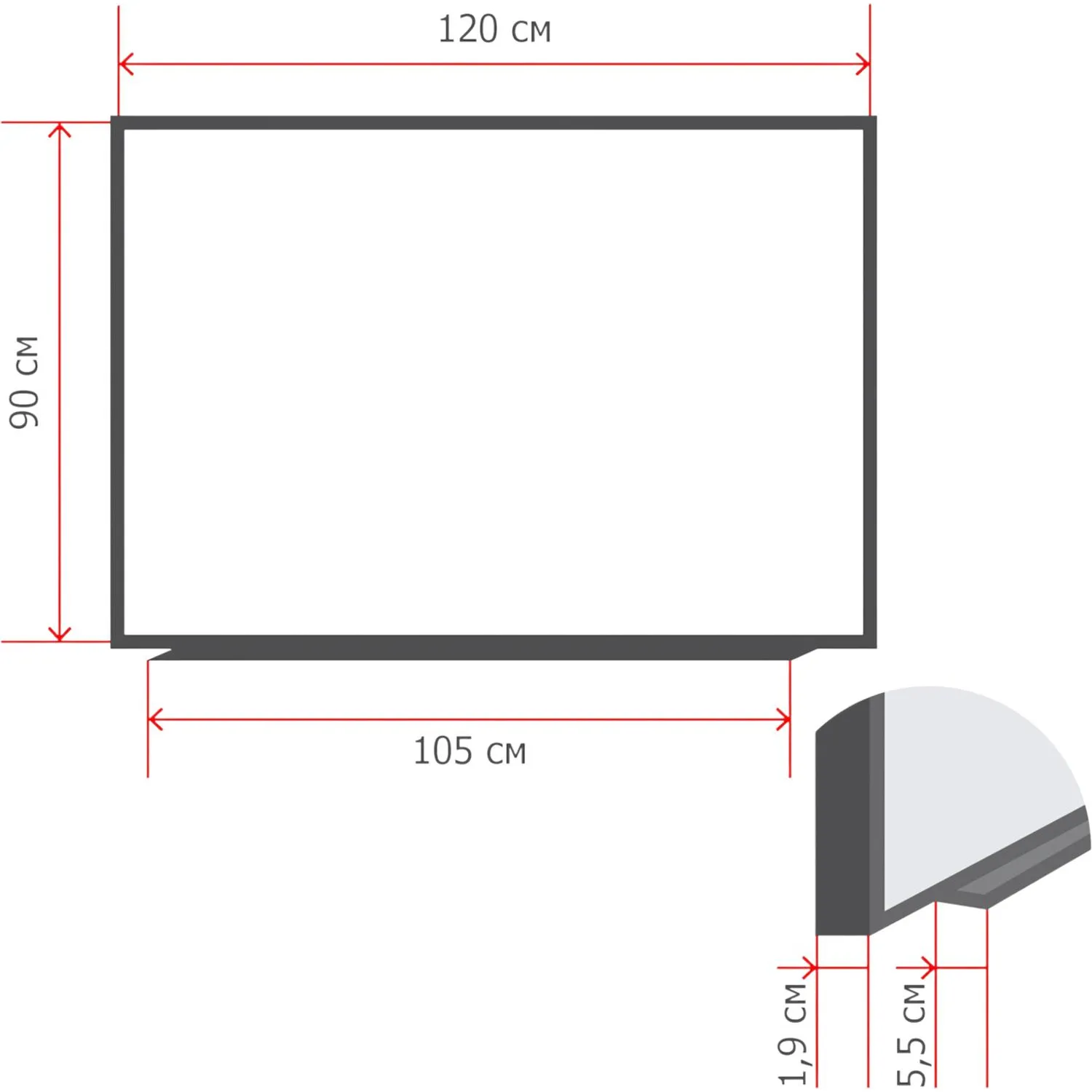 Доска магнитно-меловая 1-эл. Attache Loft 90x120 см черный - фото 2