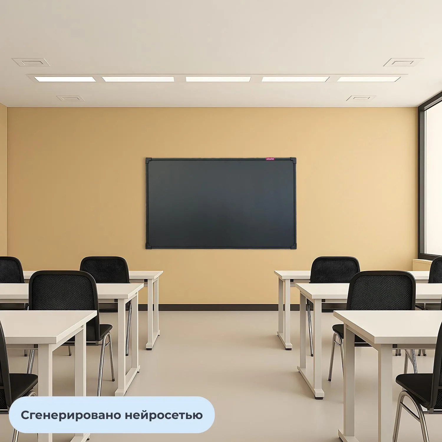 Доска магнитно-меловая 1-эл. Attache Loft 90x120 см черный - фото 4