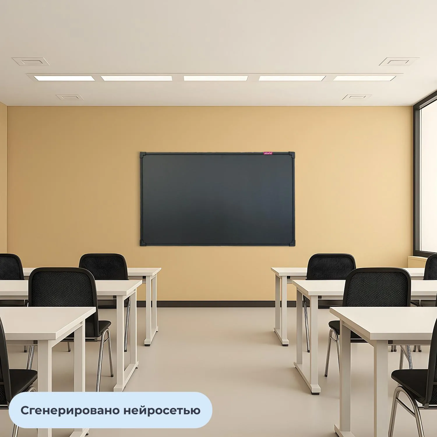 Доска магнитно-меловая 1-эл. Attache Loft 100x150 см черный - фото 4
