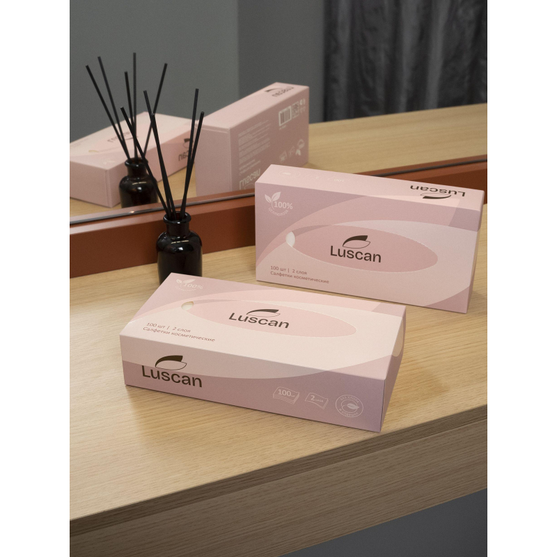 Салфетки косметические Luscan 2сл 100шт/уп белые - фото 9