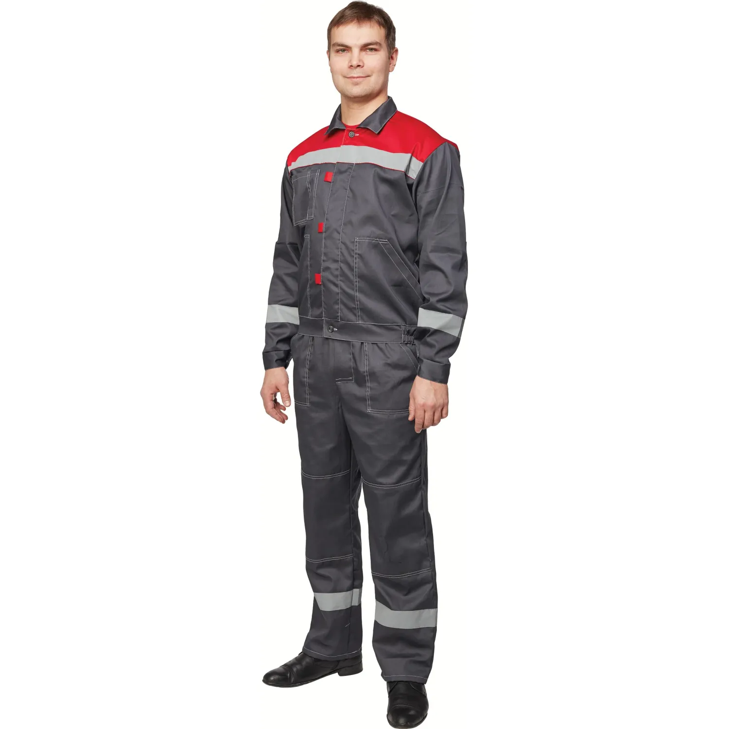 Костюм лет муж (куртка, пк) л20 сер/крас 120-124/182-188 (Арсенал-СП) - фото 2