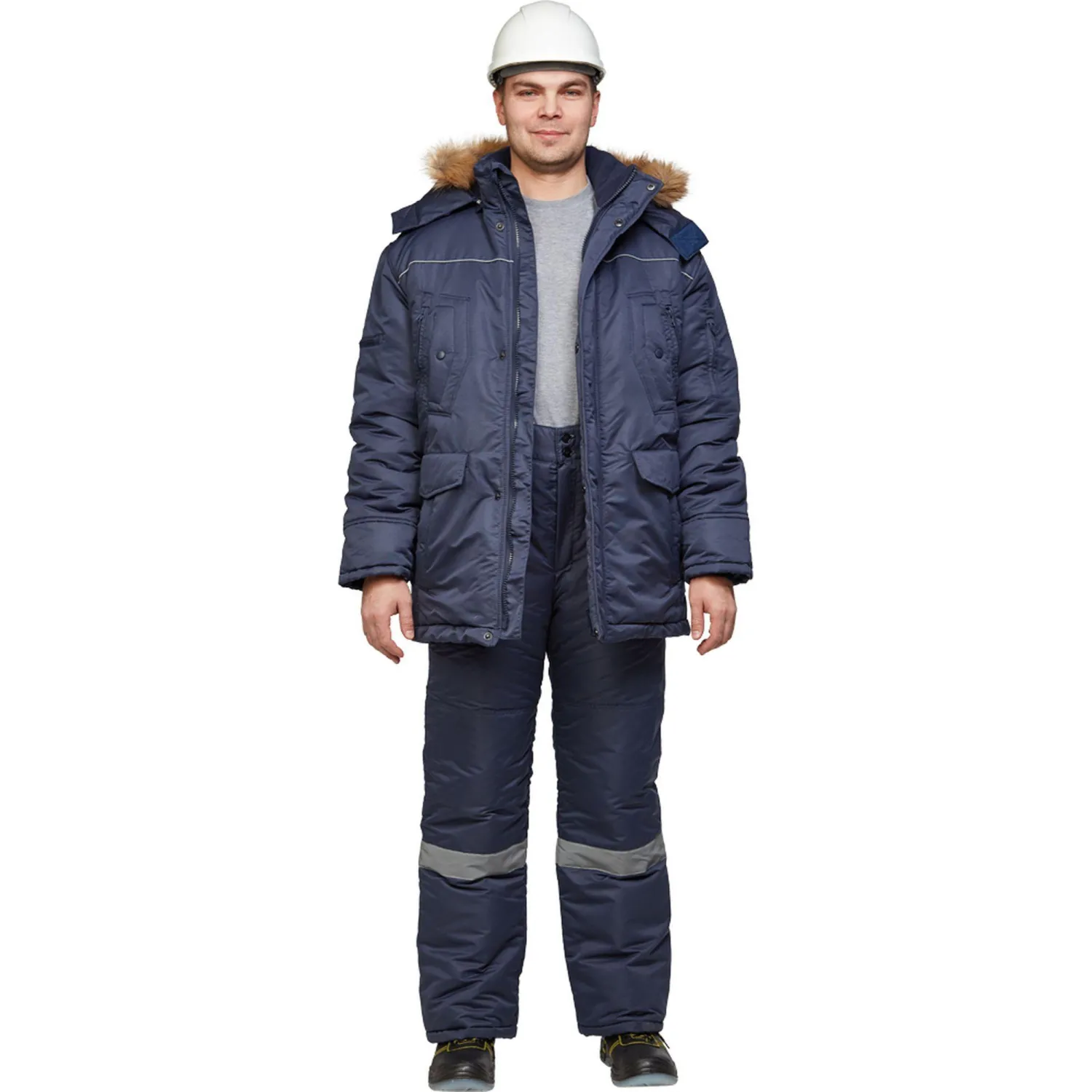 Брюки рабочие зимние муж. з28-БР син (р.56-58)170-176 - фото 7