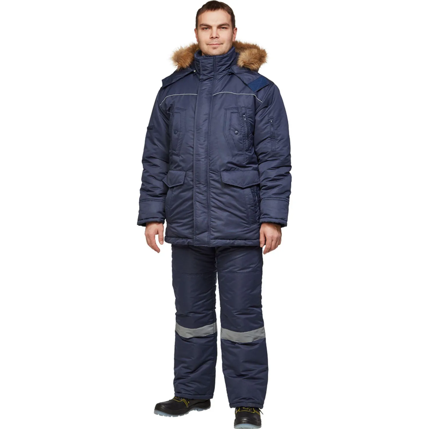 Брюки рабочие зимние муж. з28-БР син (р.56-58)170-176 - фото 8