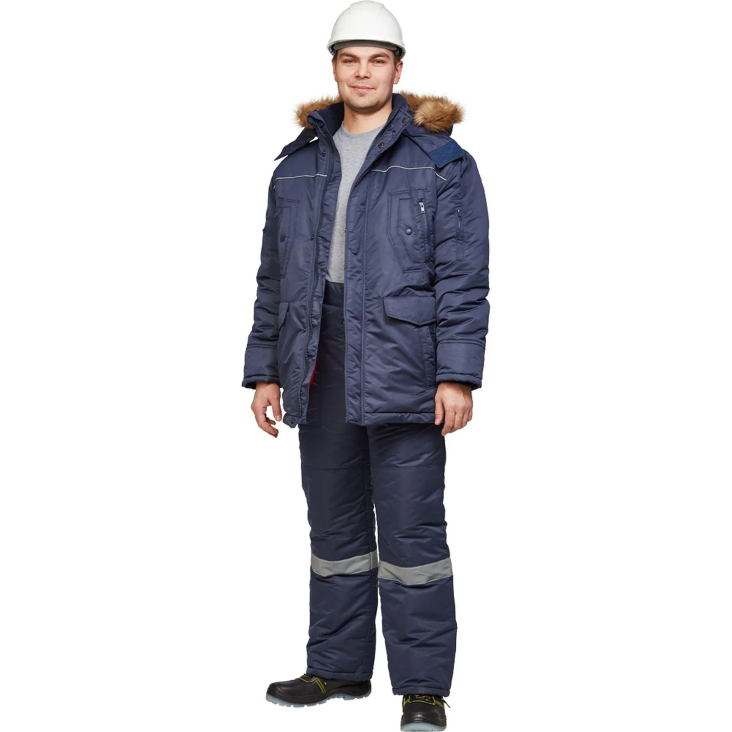 Брюки рабочие зимние муж. з28-БР син (р.56-58)170-176 - фото 11