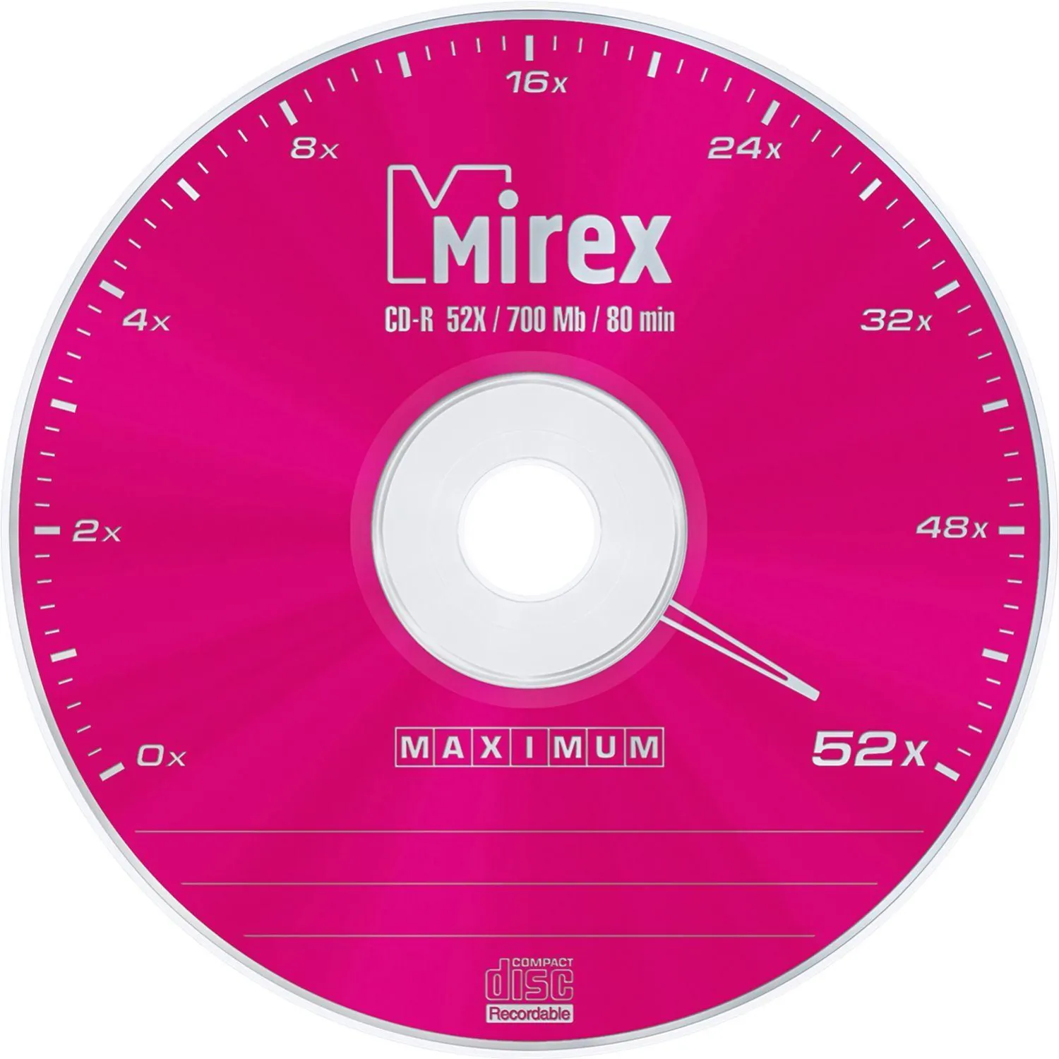 Носители информации CD-R, 52x, Mirex Maximum, Slim/1, UL120052A8S - фото 2