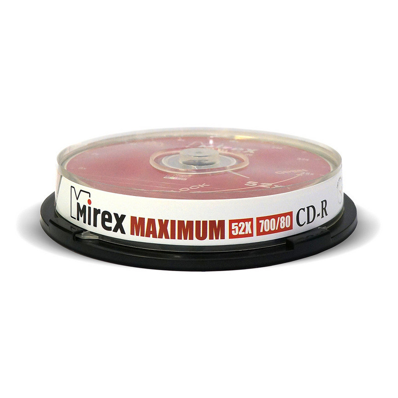Носители информации CD-R, 52x, Mirex Maximum, Cake/10, UL120052A8L - фото 2