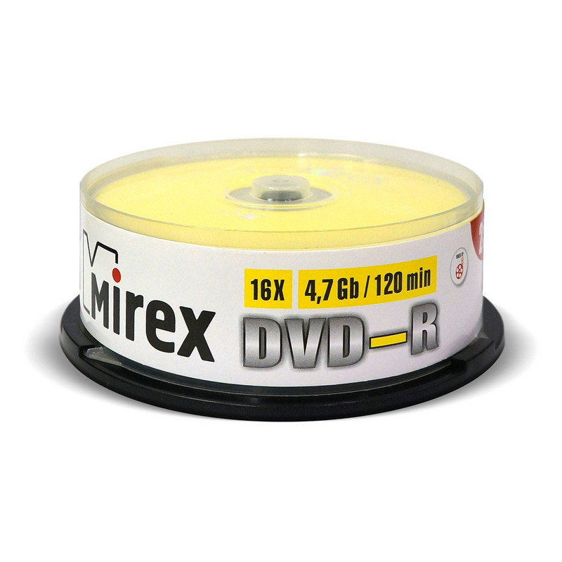 Носители информации DVD-R, 16x, Mirex, Cake/25, UL130003A1M - фото 2