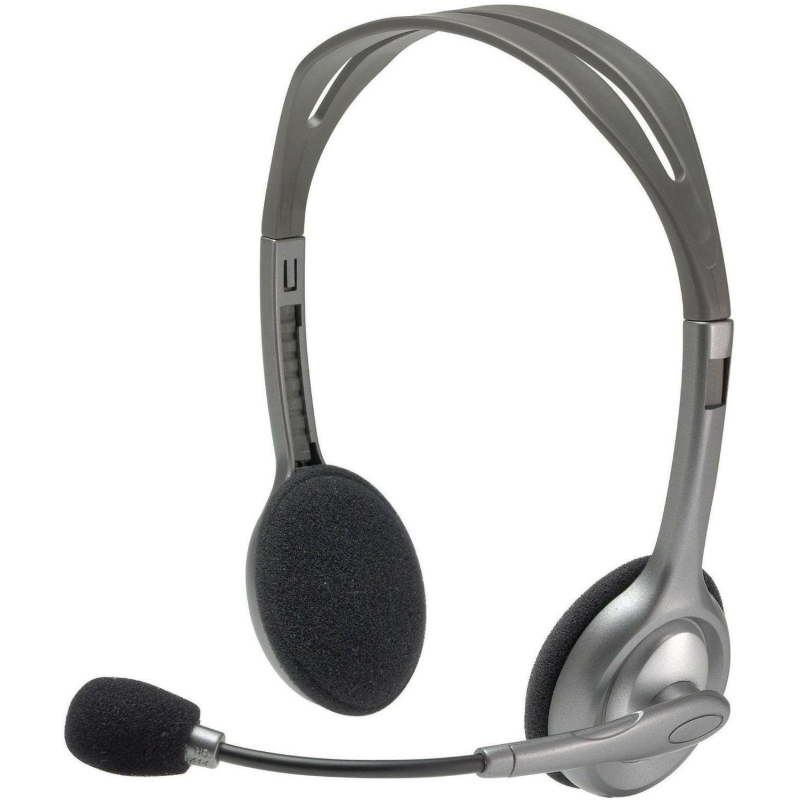 Гарнитура проводная Logitech Stereo Headset H111 Сер(981-000594/981-000593) - фото 1