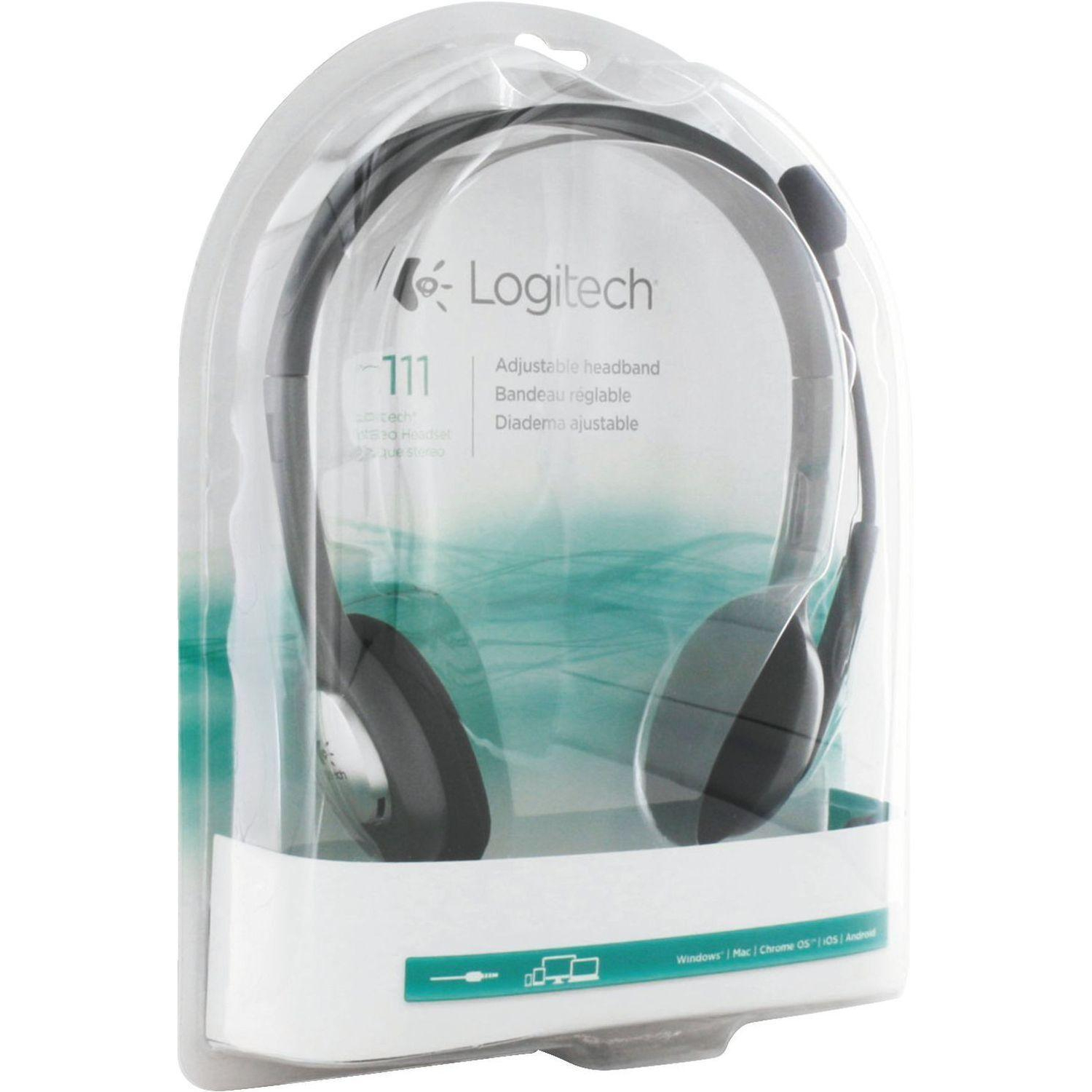 Гарнитура проводная Logitech Stereo Headset H111 Сер(981-000594/981-000593) - фото 4