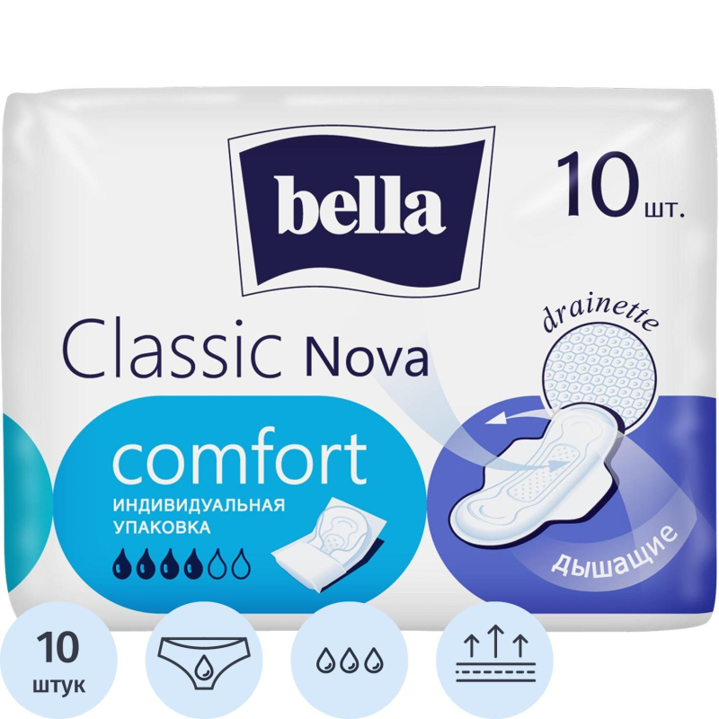 Прокладки женские гигиенические bella Classic Nova Сomfort, 10 шт./уп. - фото 1