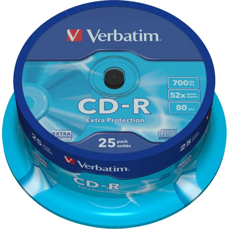 Носители информации CD-R, 52x, Verbatim Extra Protection, Cake/25, 43432 - фото 2
