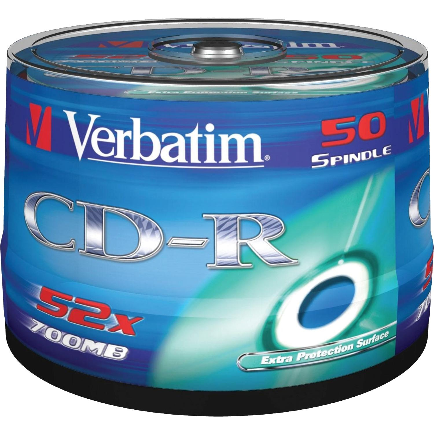Носители информации CD-R, 52x, Verbatim Extra Protection, Cake/50, 43351 - фото 1