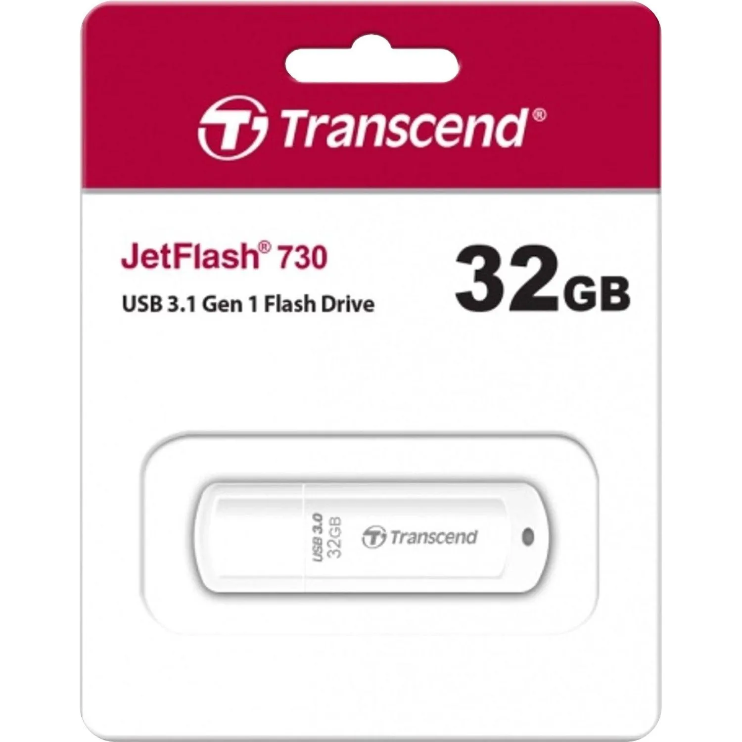 Флеш-память Transcend JetFlash 730, 32Gb, USB 3.1 G1, бел, TS32GJF730 - фото 3