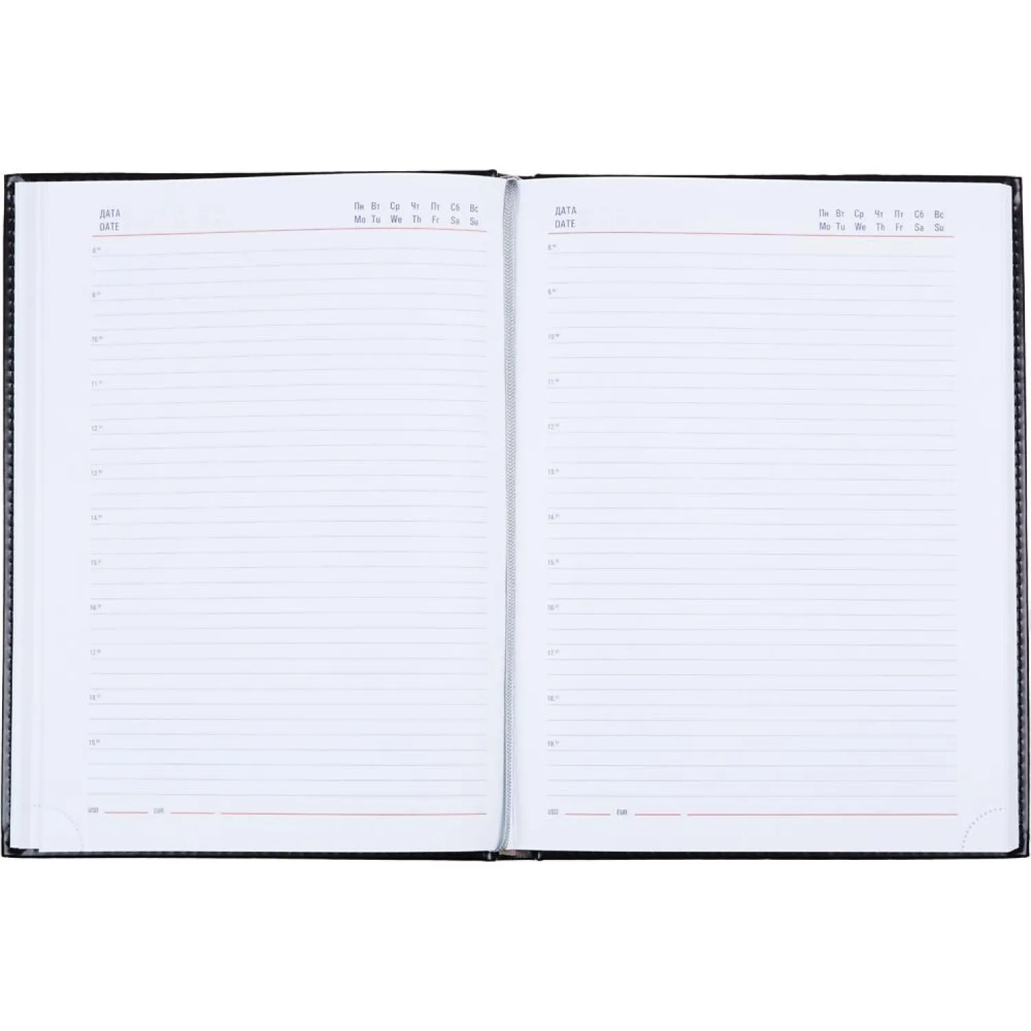 Ежедневник недатированный чёрный, А4, 200x270мм, 176 л, ATTACHE Каньон - фото 2