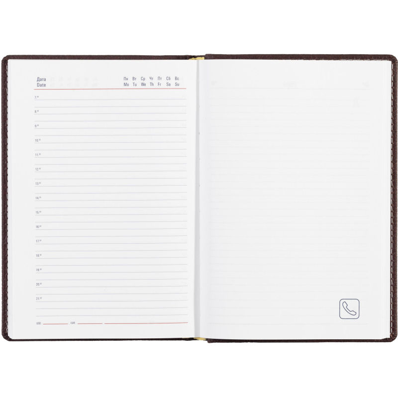 Ежедневник недатированный А5,142x210мм,176л,бордо АТТАСНЕ Bizon - фото 15