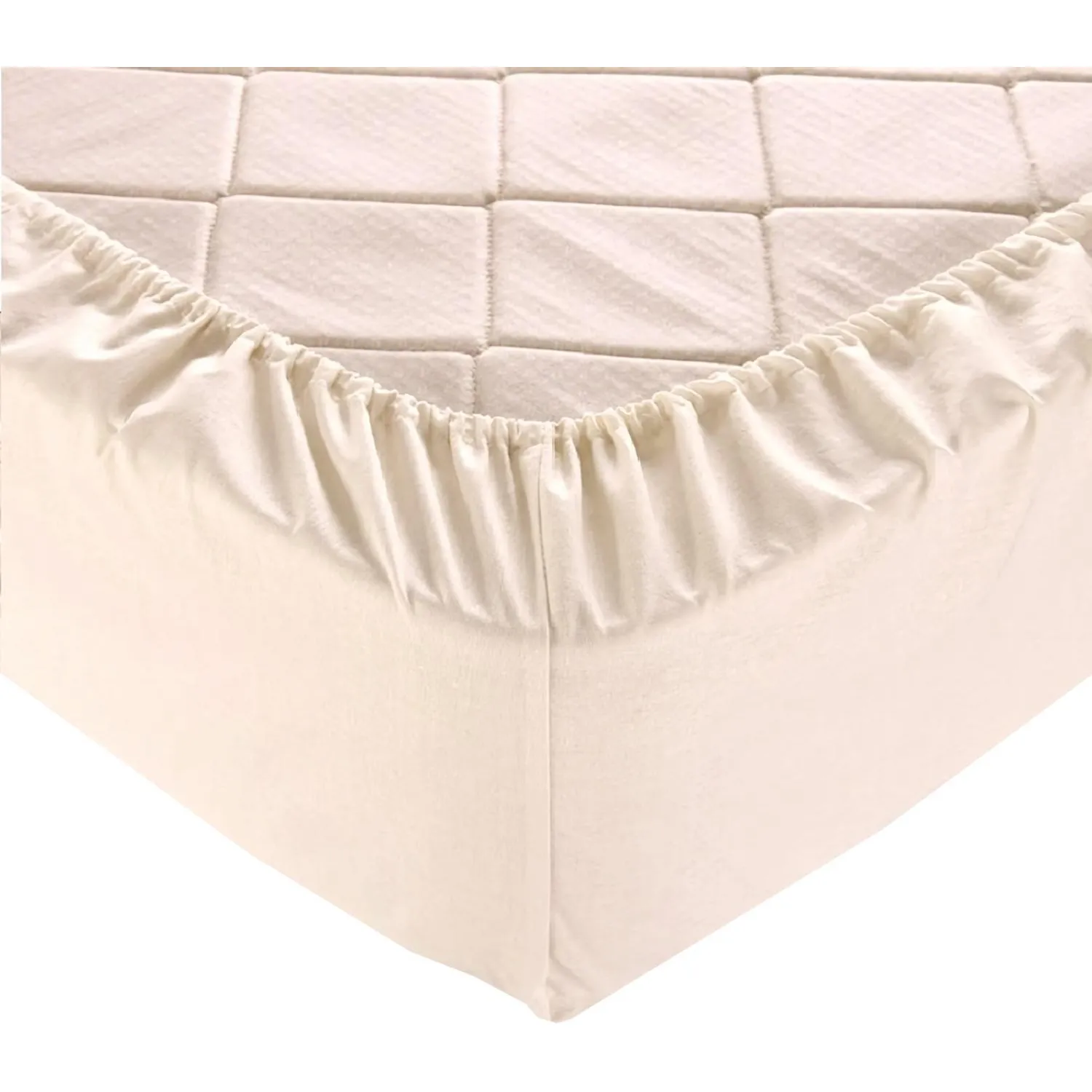 Простыня трикотажная на резинке 160х200х20см, молочно-белая - фото 2