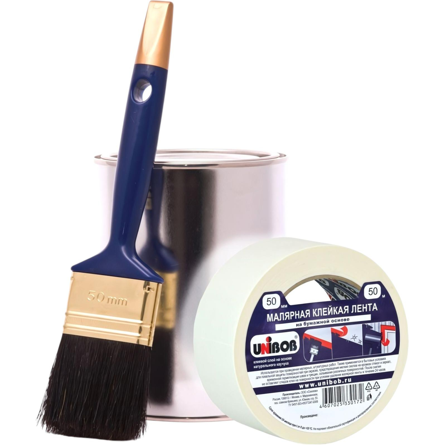 Клейкая лента малярная Unibob 50мм х 50м, креппированная - фото 3
