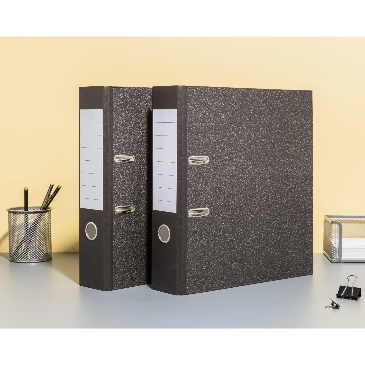 Папка-регистратор без мет.уг. 75мм,мрам ч/б,10шт,бум/бум,крам.к - фото 12