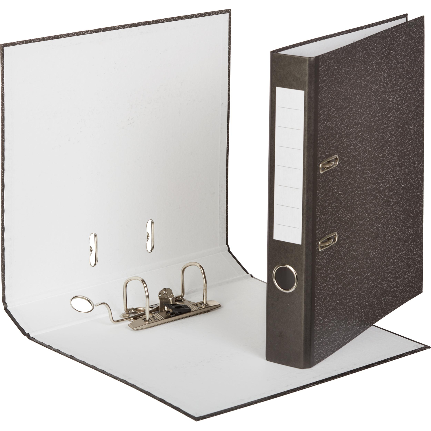 Папка-регистратор без угAttacheEconomy_50мм мрам ч/б,уп.10шт,бум/бум,крам.к - фото 2