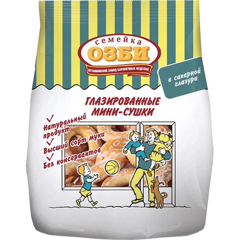 Сушки Мини-сушки глазированные  Семейка ОЗБИ  150 г 1046 - фото 1