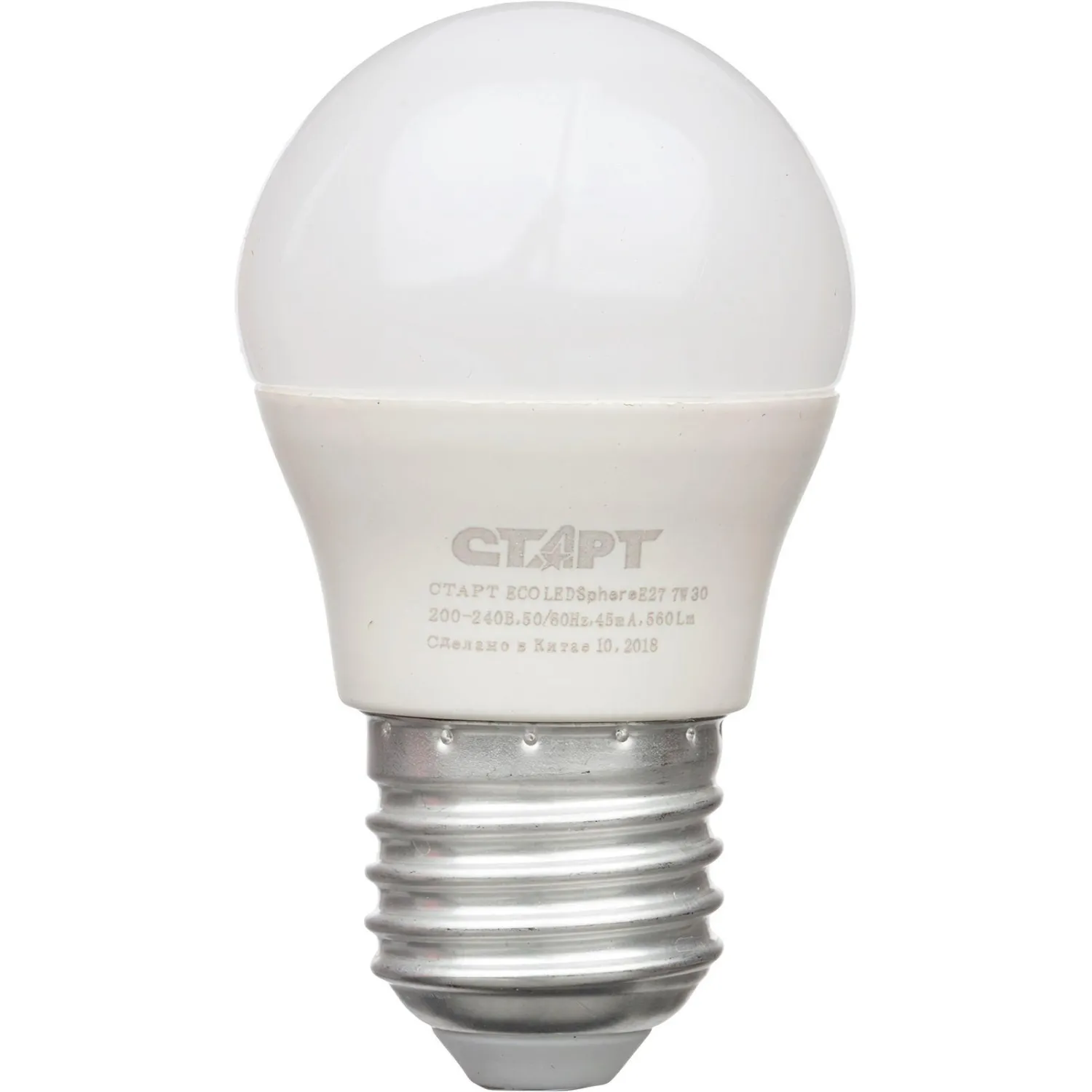 Лампа светодиодная Старт 7W E27 2700k тепл.бел.шар ECO - фото 2