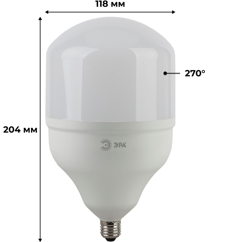 Лампа светодиодная ЭРА LED POWER T160-65W-6500-E27/E40 6500k хол.бел. - фото 5