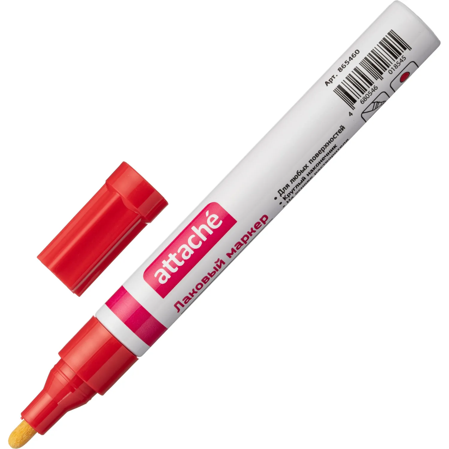 Маркер лаковый Attache 4 мм красный - фото 1