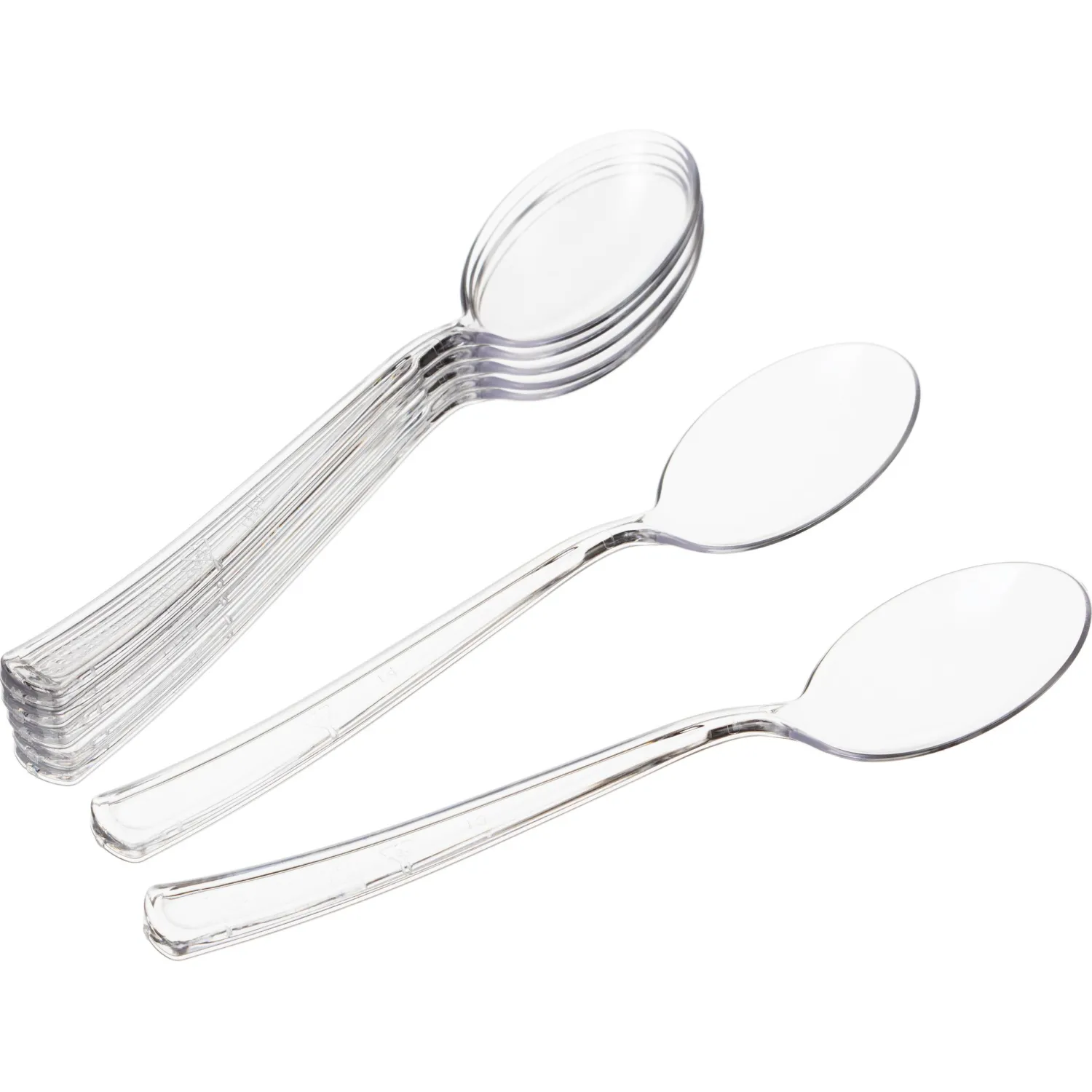 Ложка одноразовая чайная  130мм прозрачная ПС 50шт/уп - фото 2
