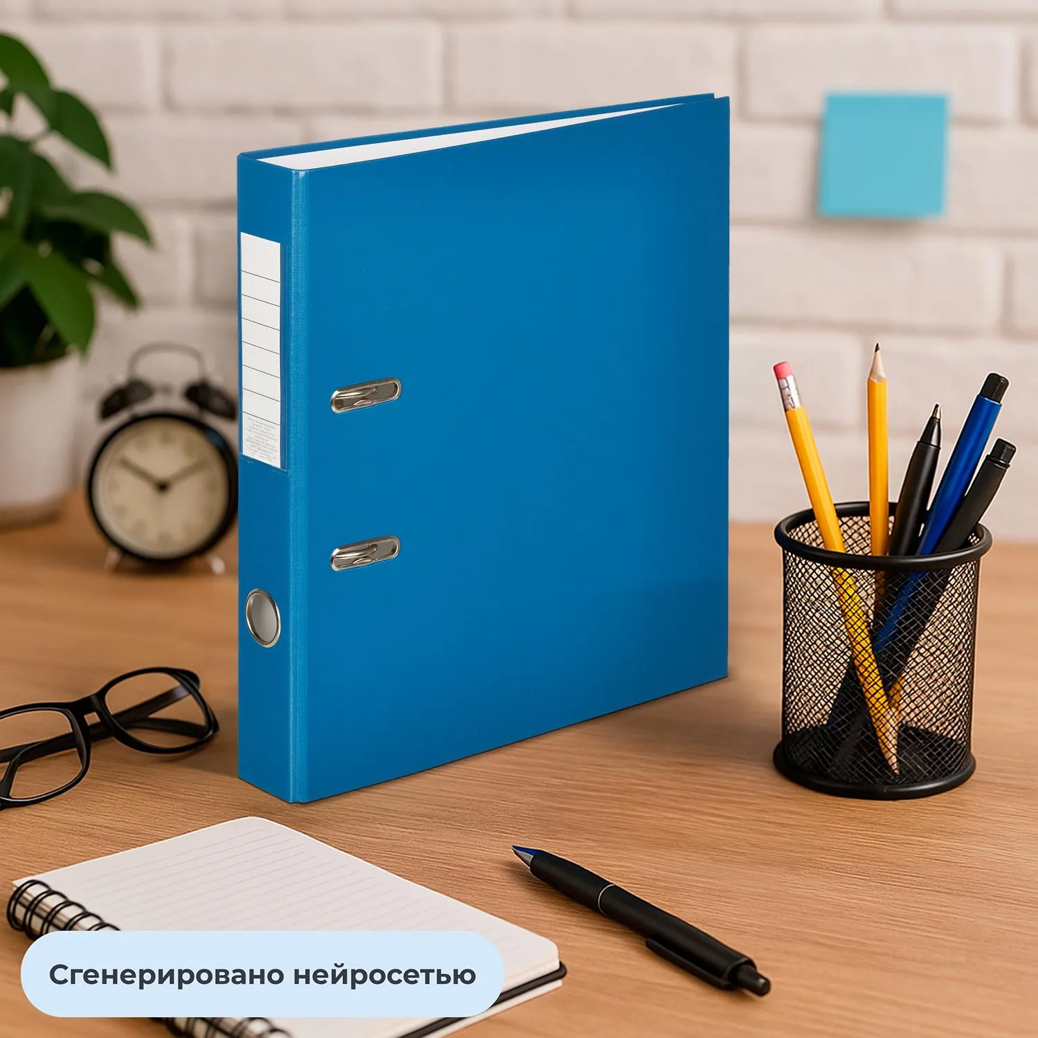 Папка-регистратор 50мм, 10шт/уп, cиний,ПБП1,карм.кор - фото 12