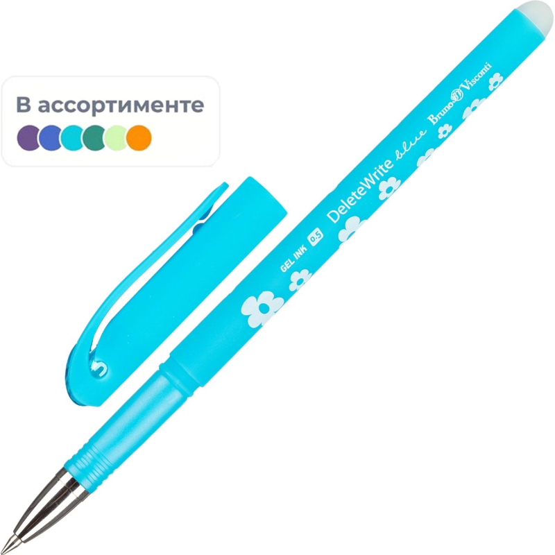 Ручка гелевая BV DeleteWrite Art Цветочки пиши-стирай 0,5мм в ассор 20-0202 - фото 2