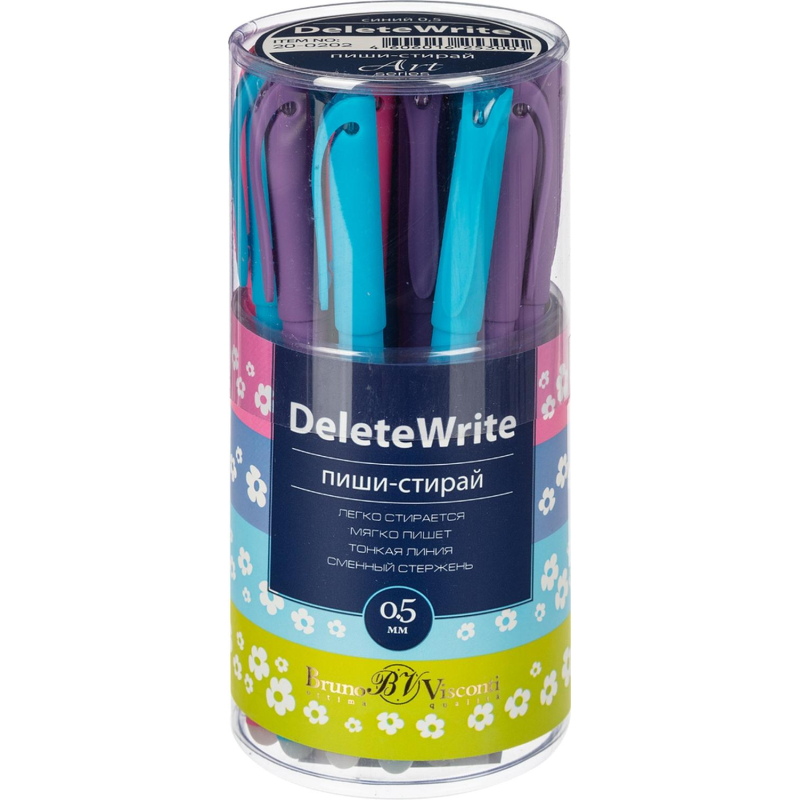 Ручка гелевая BV DeleteWrite Art Цветочки пиши-стирай 0,5мм в ассор 20-0202 - фото 9