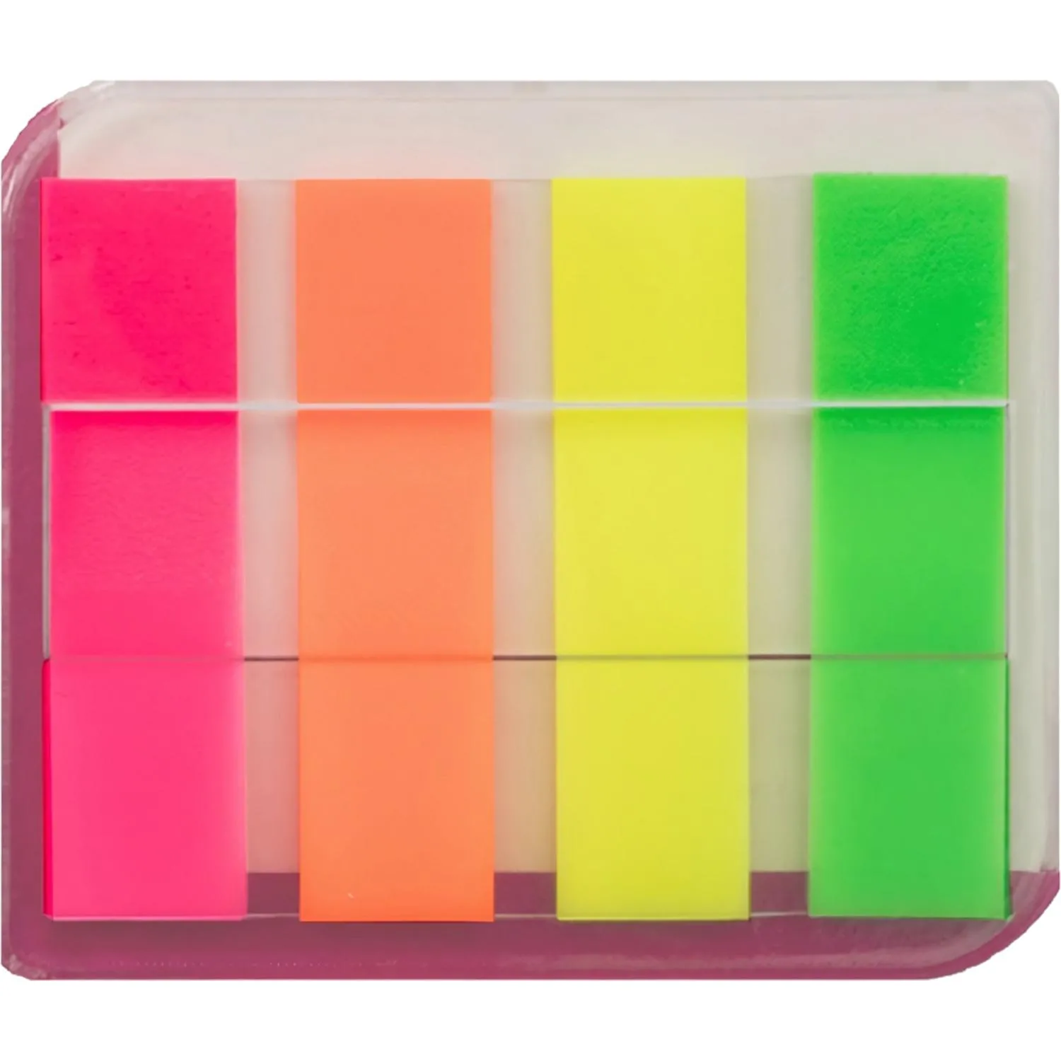 Клейкие закладки пласт. 4цв.по 20л. 12ммх45 Attache диспенсер - фото 2