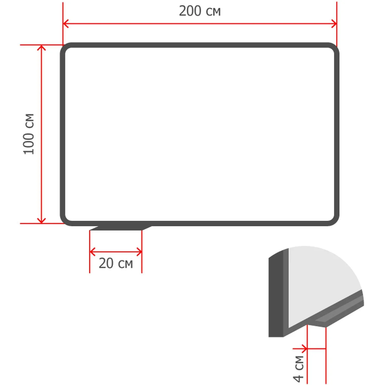Доска стеклянная магнитная, 100х200, Attache, белый - фото 2