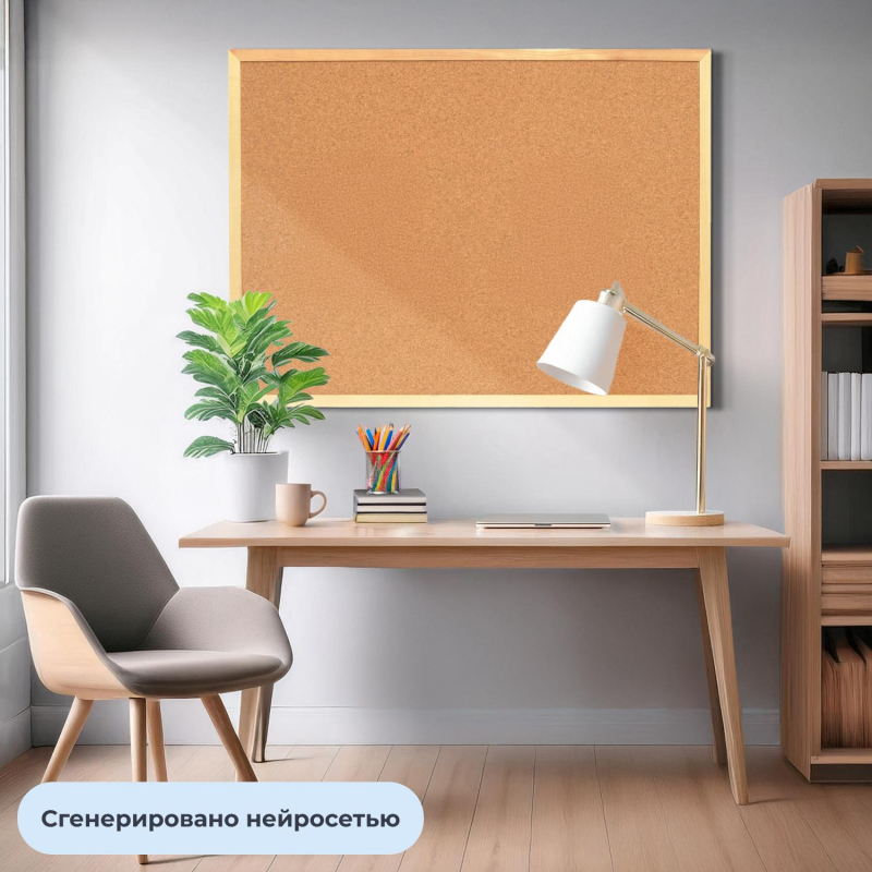 Доска пробковая 100х150 деревян. рама ATTACHE Россия - фото 8