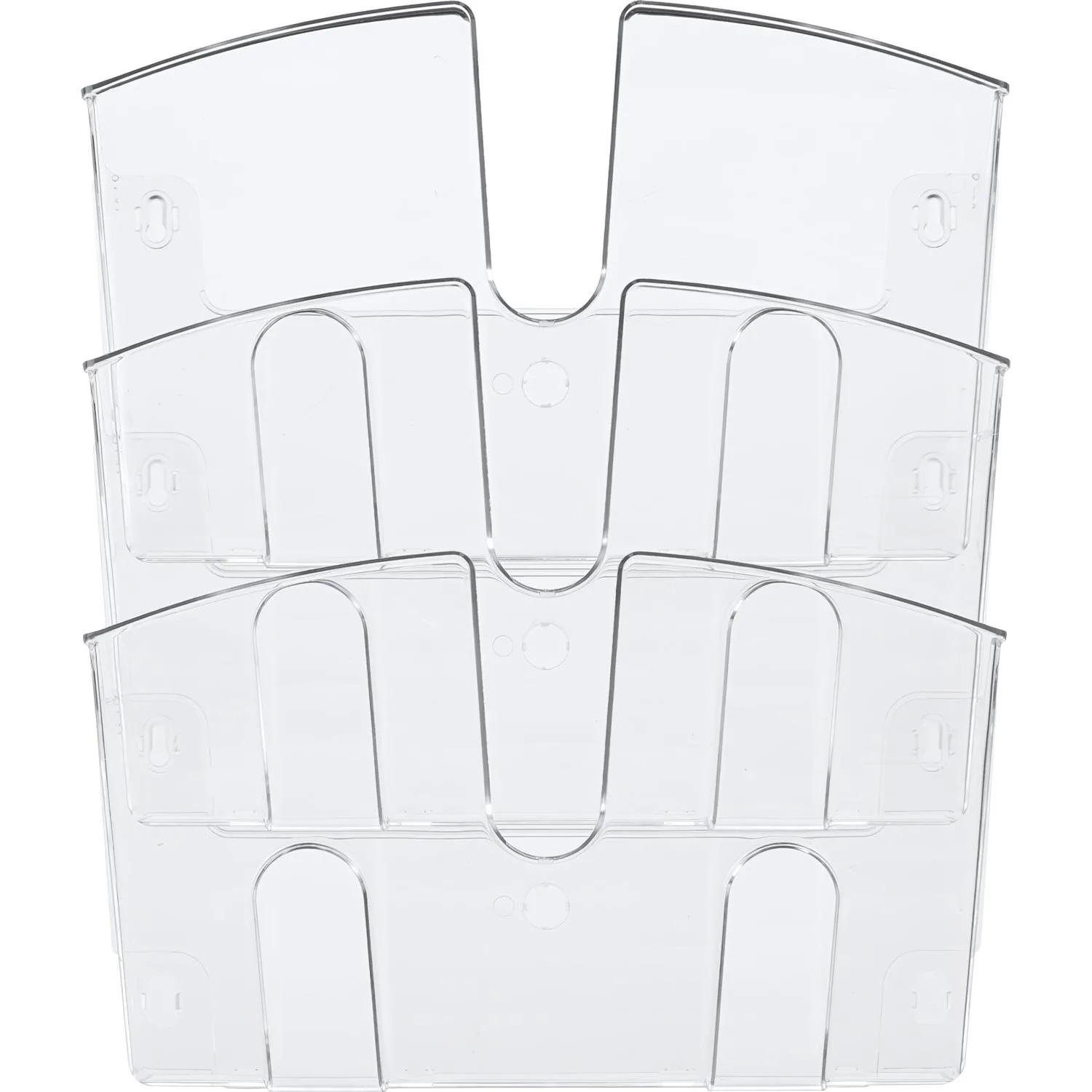 Лоток настенный Attache 3 отделения А4 горизонтальные прозрачный - фото 2