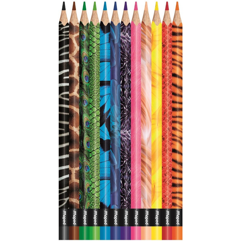 Карандаши цветные Maped COLOR&#039;PEPS ANIMALS трехгранн,дерево,12цв/наб,832212 - фото 3