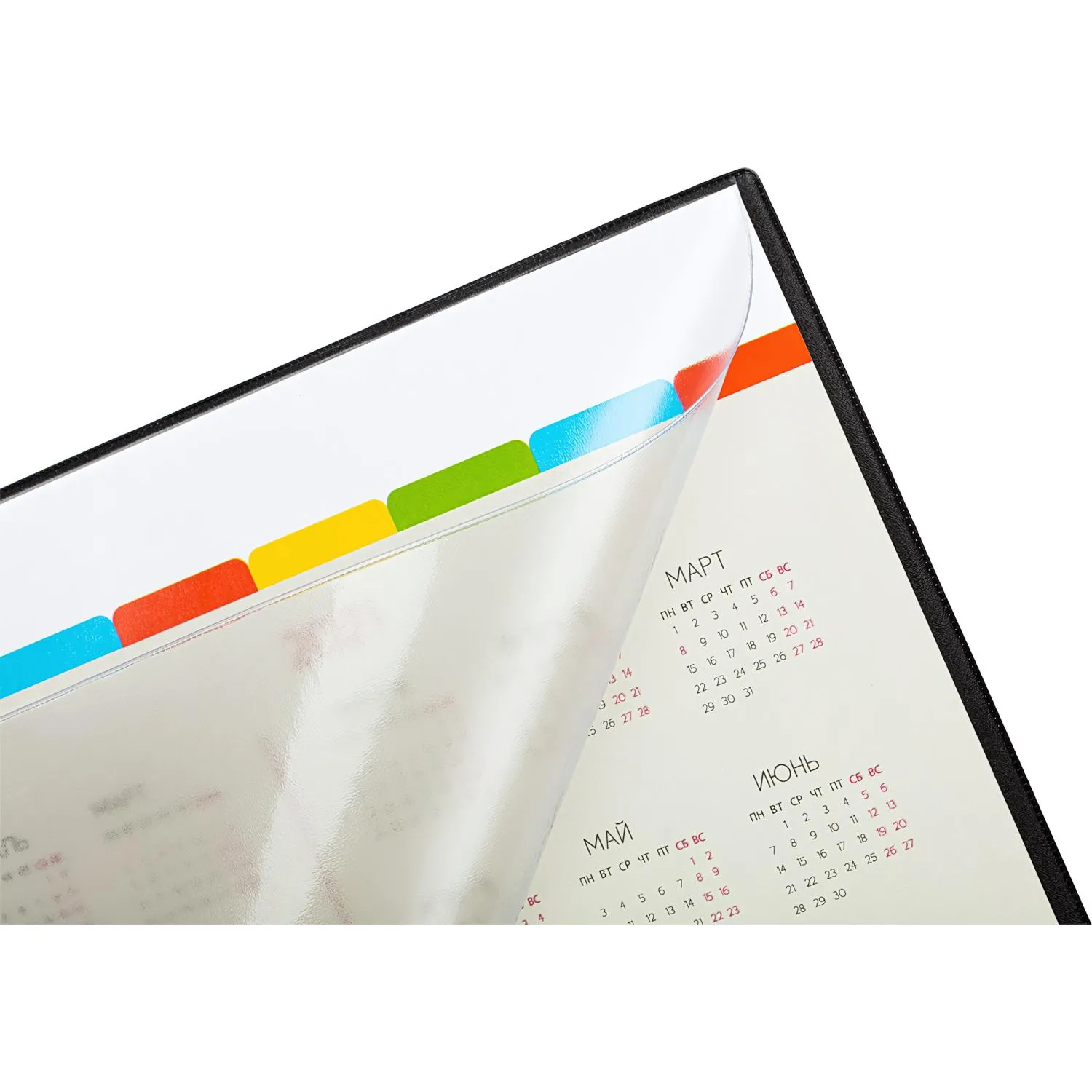 Коврик на стол Attache 59x38см с прозрачным листом календарь на текущий год - фото 3